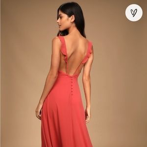 Lulus Meteoric Rise Rusty Rose Maxi Dress - Worn once!